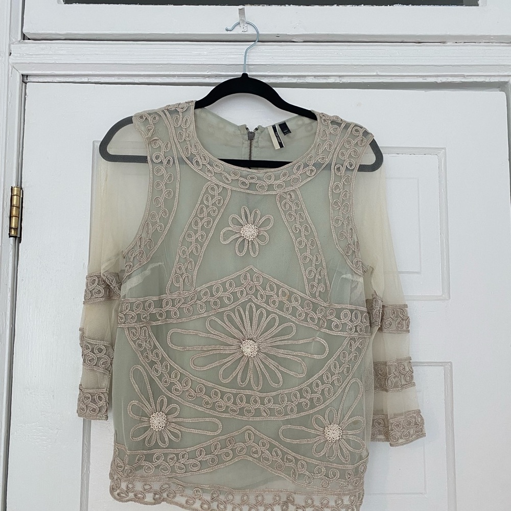 Top Shop crochet and tulle top